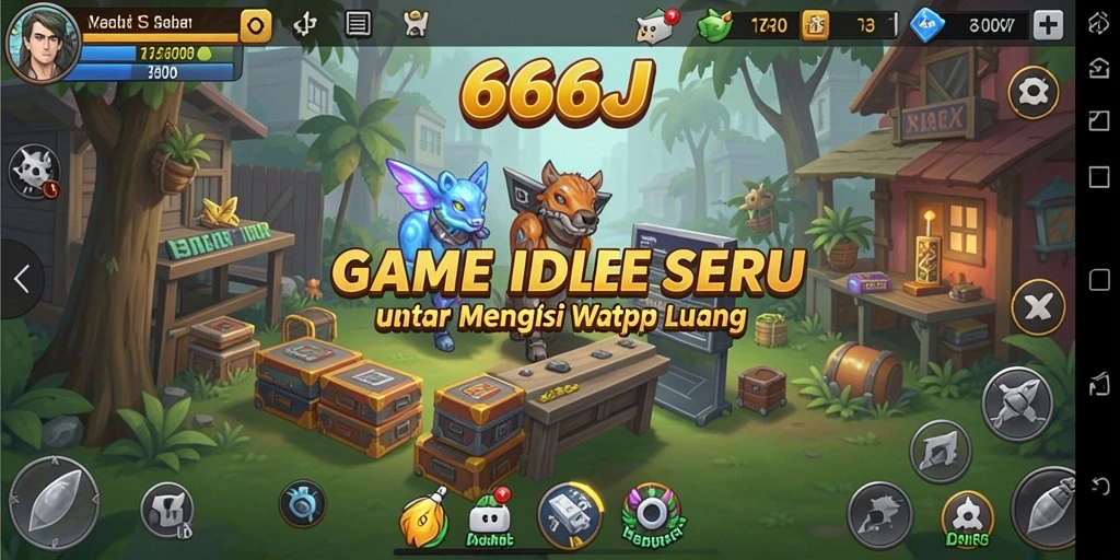 Tangkapan layar gameplay 666J yang menampilkan karakter sedang bekerja.