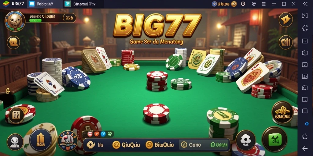 Tampilan gameplay seru QiuQiu dalam BIG77.