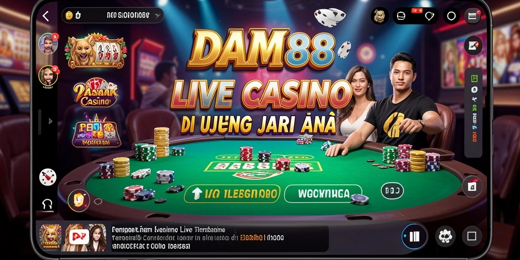 Screenshot permainan Live Casino yang mendebarkan di DAM88.
