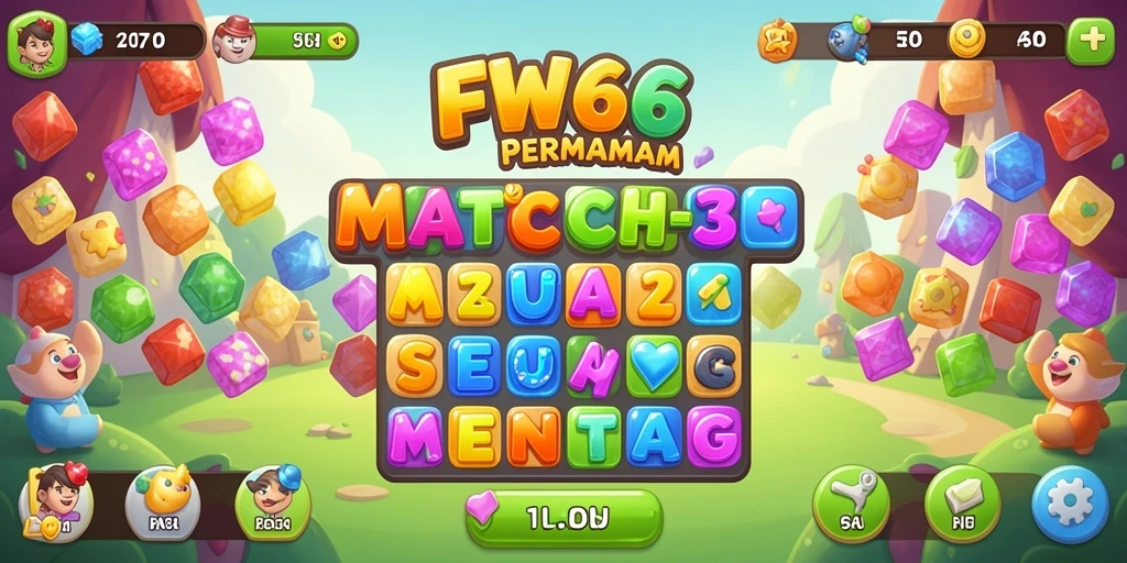 Tampilan gameplay seru dalam FW66, cocok untuk penggemar Match-3.