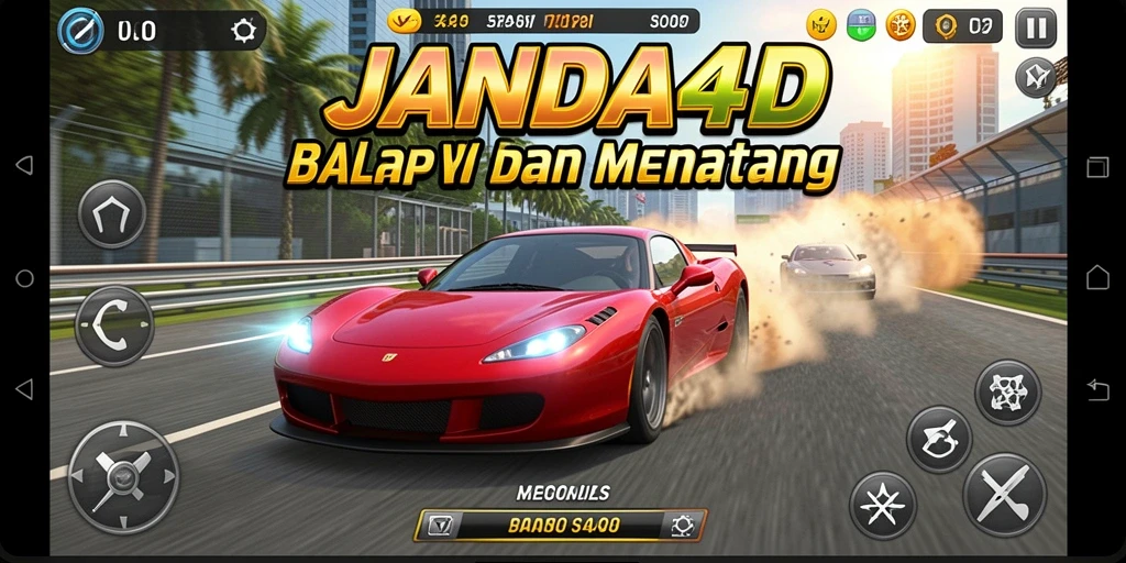 Tampilan gameplay seru dan menegangkan dalam balapan JANDA4D.