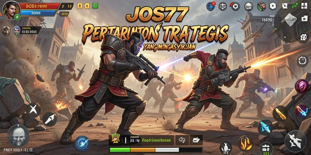 Tampilan gameplay JOS77 dengan aksi strategis yang intens.