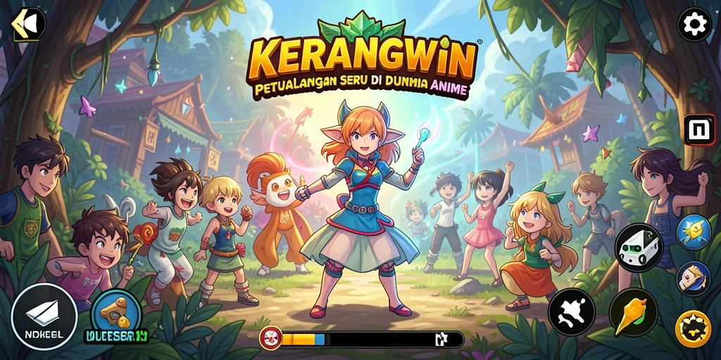 Tampilan gameplay KERANGWIN yang mengesankan dalam dunia Anime.