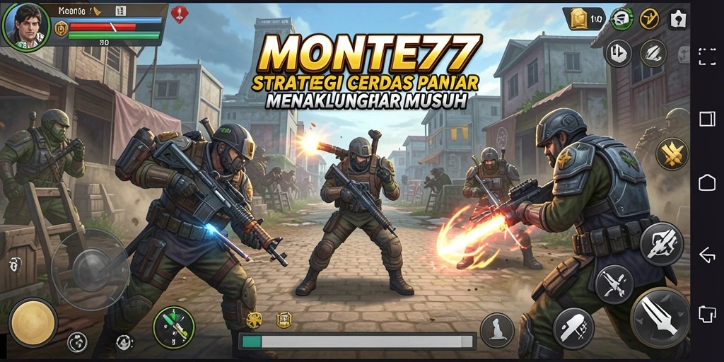 Tampilan gameplay MONTE77 saat pertempuran strategis yang intens.