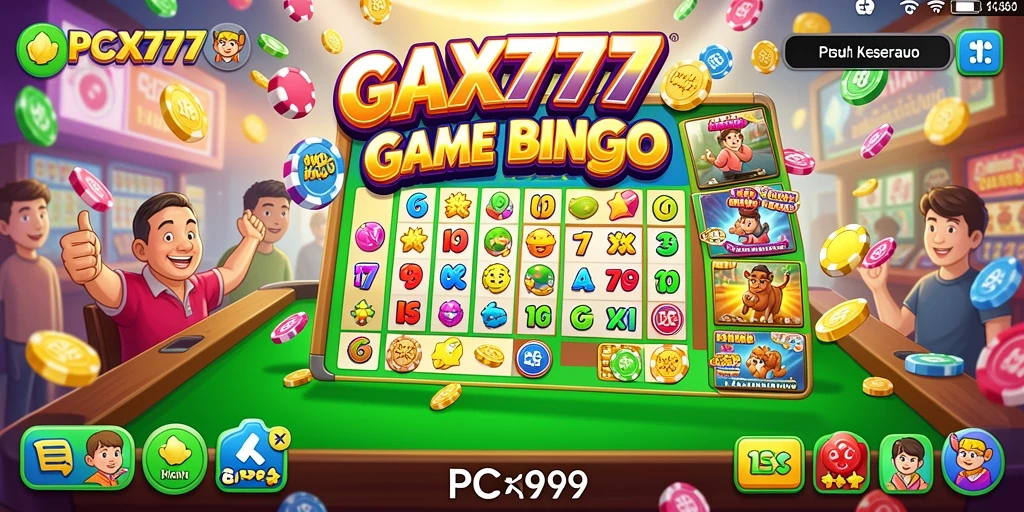 Screenshot PCX777 menampilkan gameplay Bingo yang seru dan interaktif.