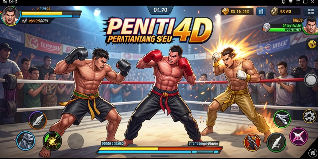 Tampilan seru gameplay <strong>PENITI4D</strong> dengan pertarungan epik antar karakter.