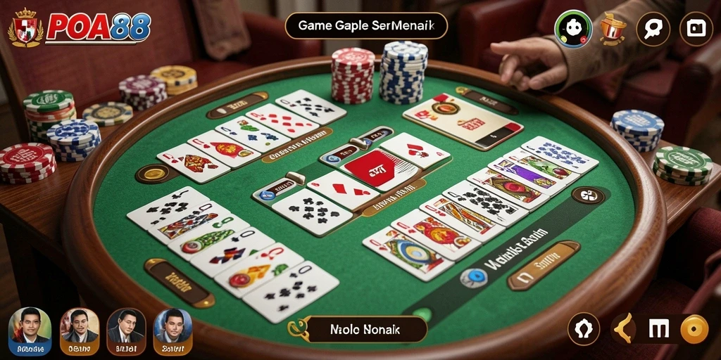 Screenshot dari gameplay seru Gaple di POA88.