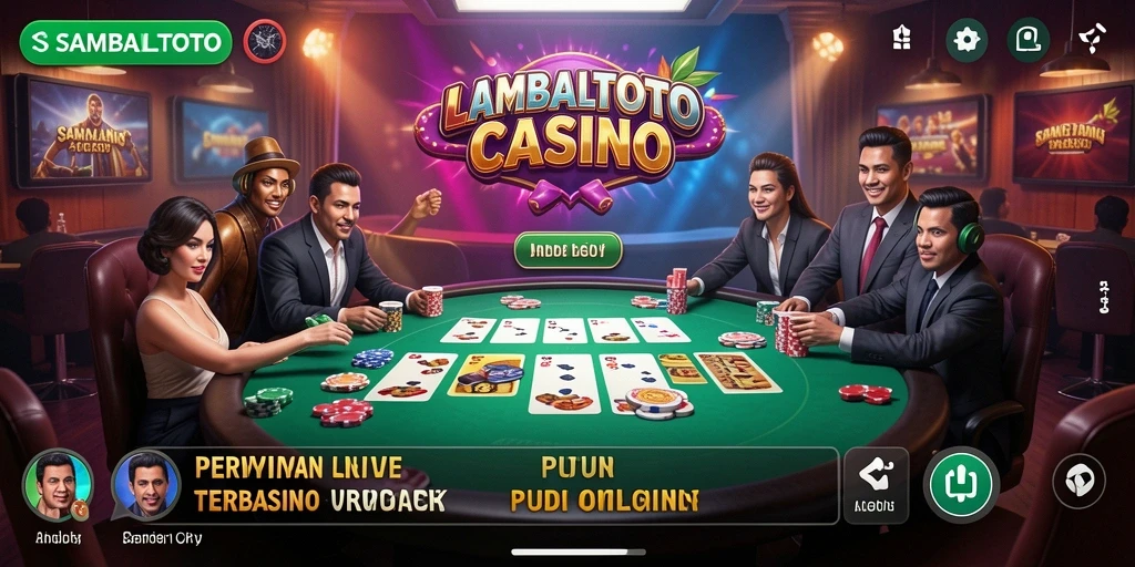 Screenshot permainan SAMBALTOTO menampilkan dealer live dengan interaksi langsung.