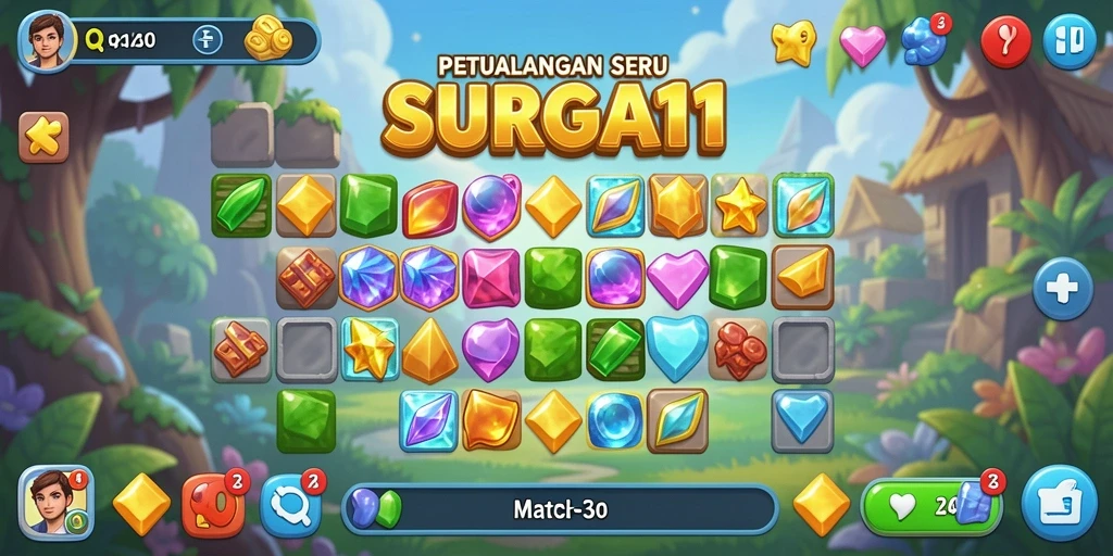 Tampilkan momen seru saat mencocokkan permata di SURGA11.