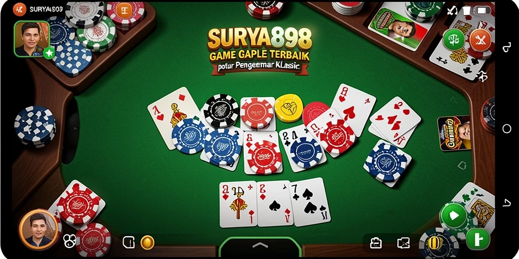 Tampilan menarik dari gameplay Gaple di SURYA898.