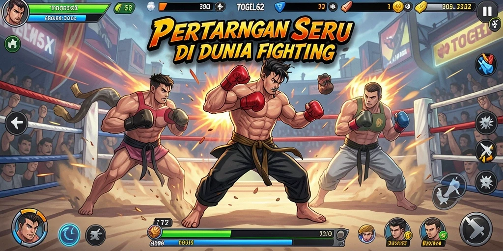 Screenshot gameplay TOGEL62 menunjukkan pertarungan mendebarkan antara karakter.