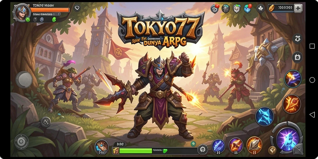 Tangkapan layar gameplay <strong>TOKYO77</strong> menunjukkan pertarungan epik dan karakter yang dinamis.